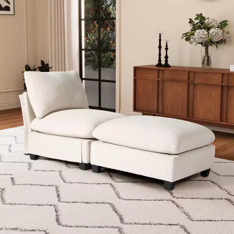 WestinTrends Hearthside 68.5 Corduroy Upholstered Indoor Chaise Lounge Chair