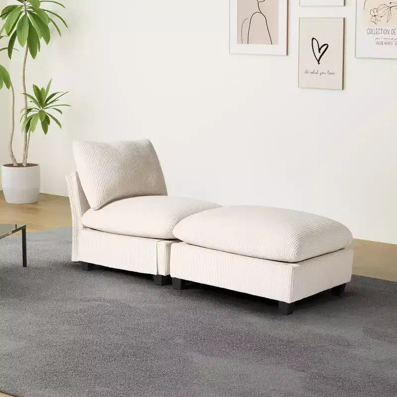 WestinTrends Hearthside 68.5 Corduroy Upholstered Indoor Chaise Lounge Chair