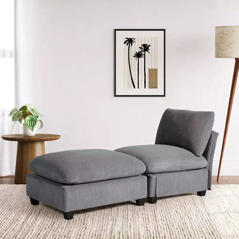 WestinTrends Hearthside 68.5 Corduroy Upholstered Indoor Chaise Lounge Chair