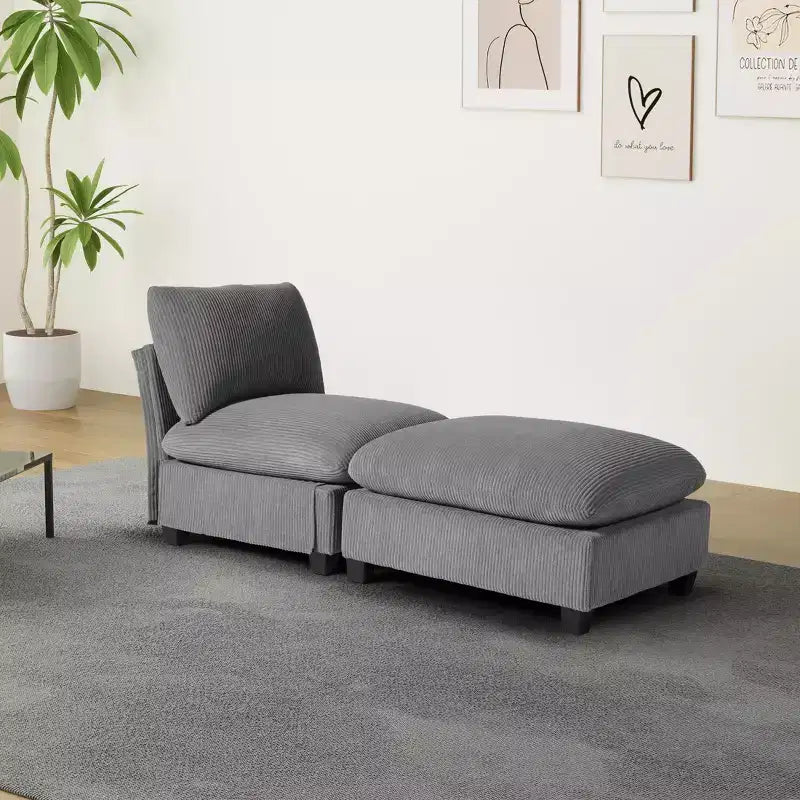 WestinTrends Hearthside 68.5 Corduroy Upholstered Indoor Chaise Lounge Chair