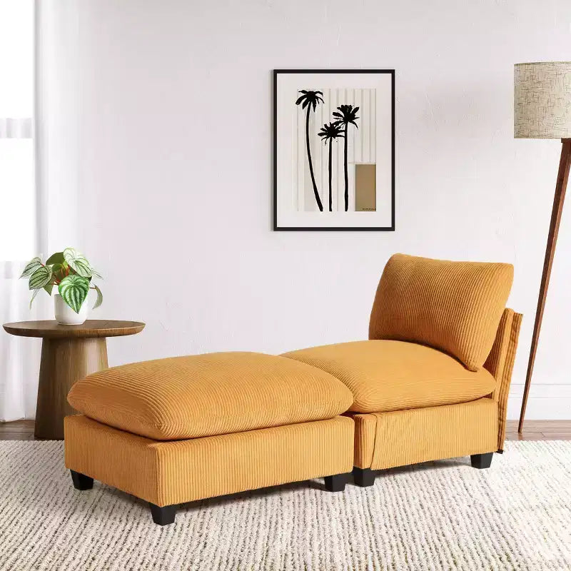 WestinTrends Hearthside 68.5 Corduroy Upholstered Indoor Chaise Lounge Chair