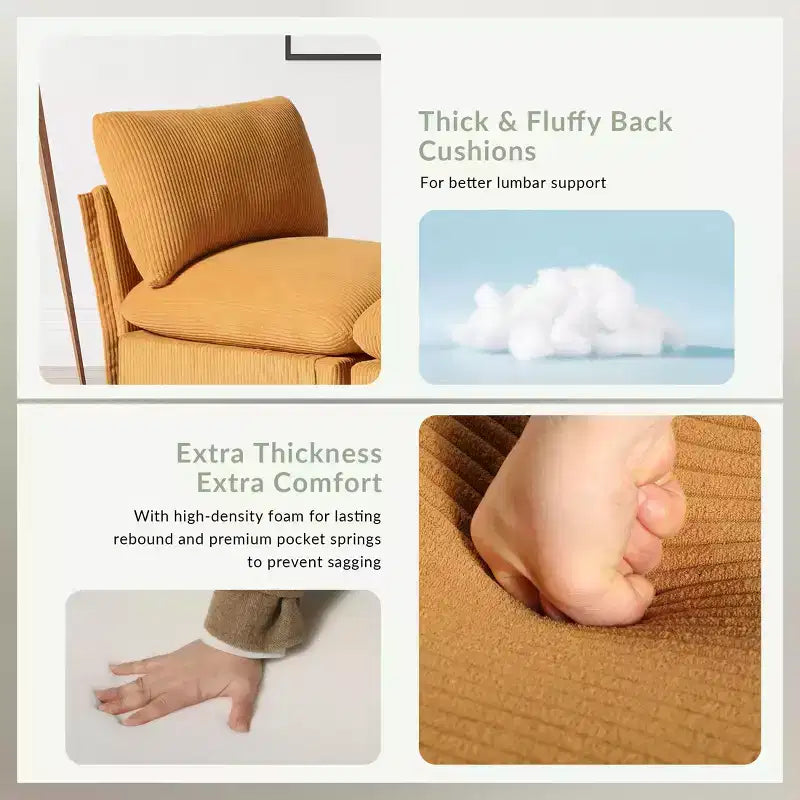 WestinTrends Hearthside 68.5 Corduroy Upholstered Indoor Chaise Lounge Chair