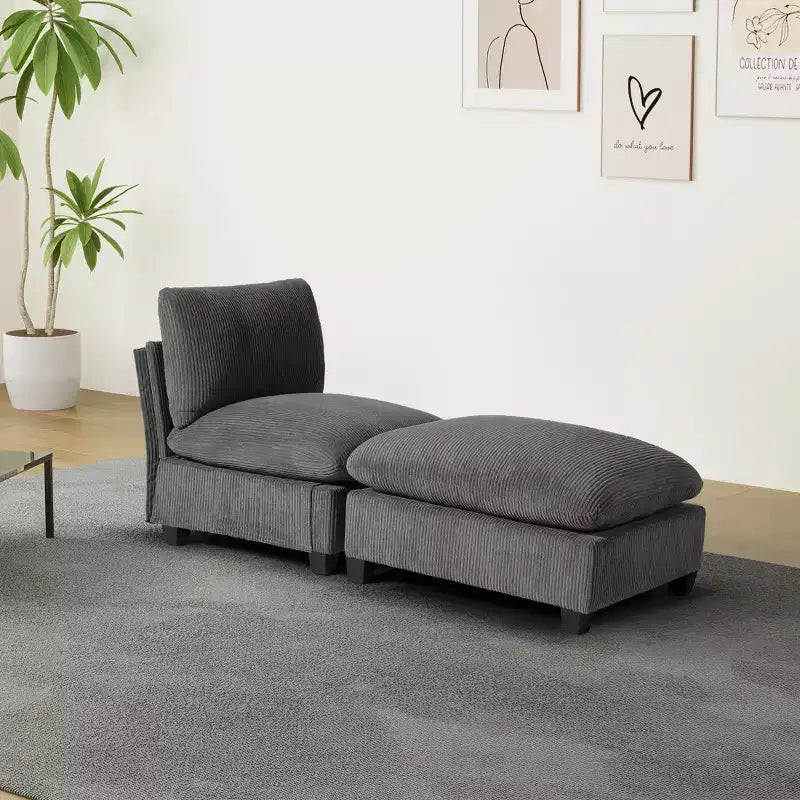 WestinTrends Hearthside 68.5 Corduroy Upholstered Indoor Chaise Lounge Chair