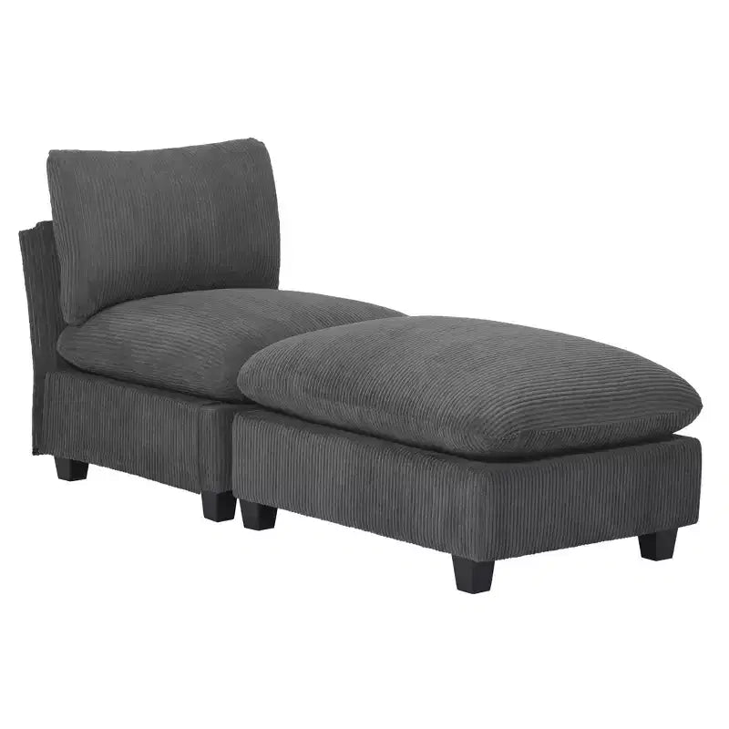 WestinTrends Hearthside 68.5 Corduroy Upholstered Indoor Chaise Lounge Chair