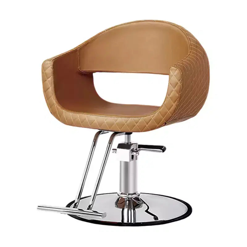 Karl Home Eye-catching Rhombus Stitch Pattern Extra Wide Seat Hair Stylist Salon Chair