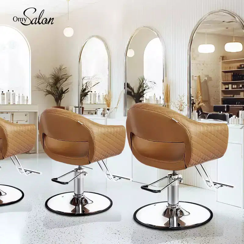 Fauteuil de salon de coiffure Karl Home avec motif de losanges saisissant et assise extra large
