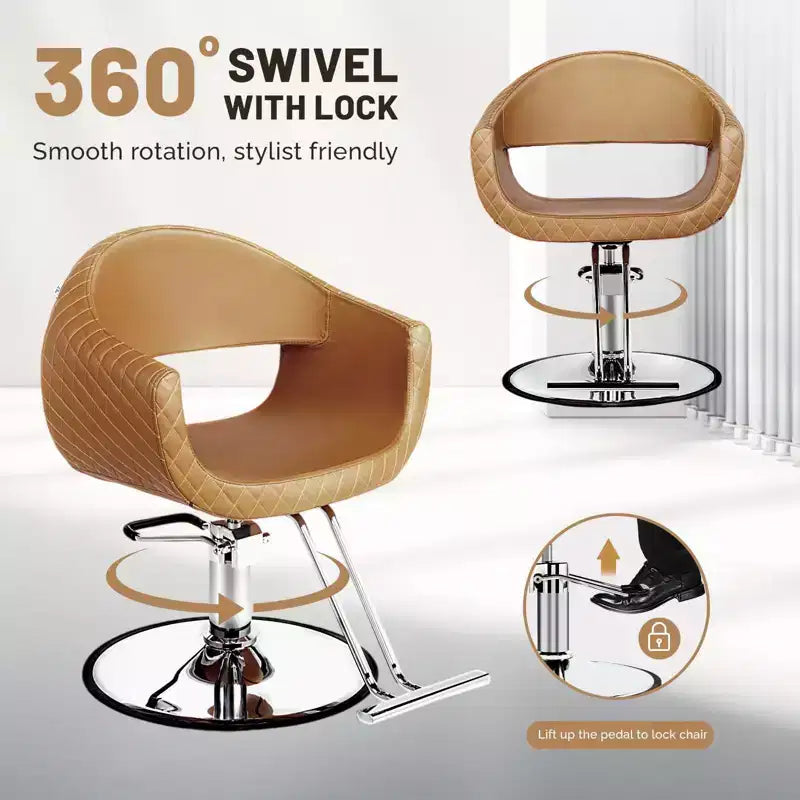 Fauteuil de salon de coiffure Karl Home avec motif de losanges saisissant et assise extra large