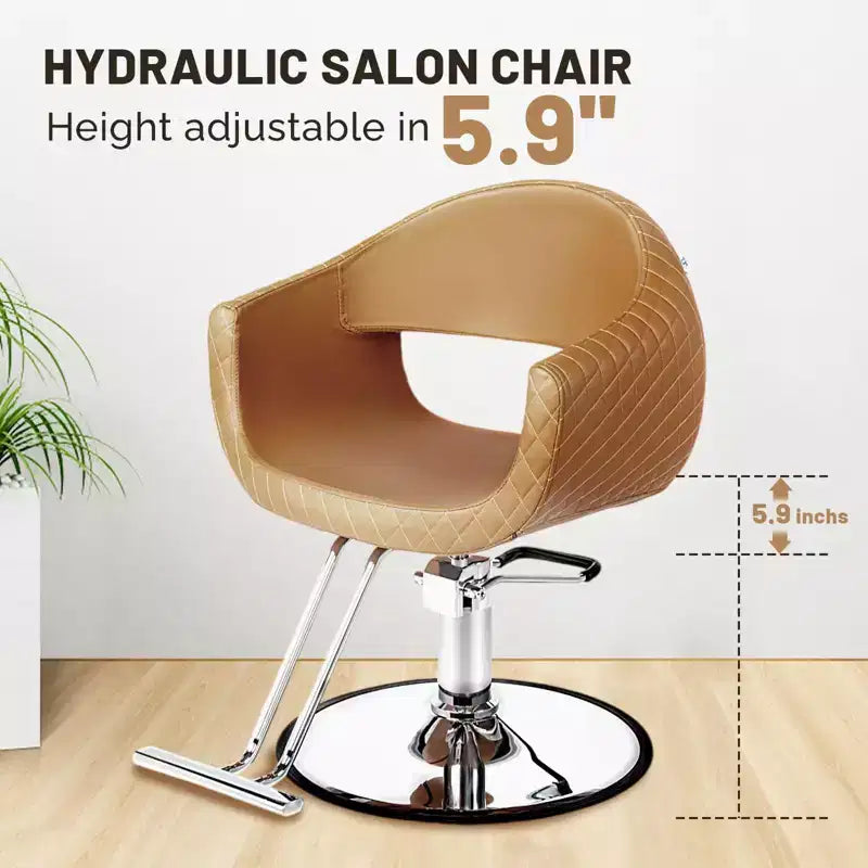 Fauteuil de salon de coiffure Karl Home avec motif de losanges saisissant et assise extra large