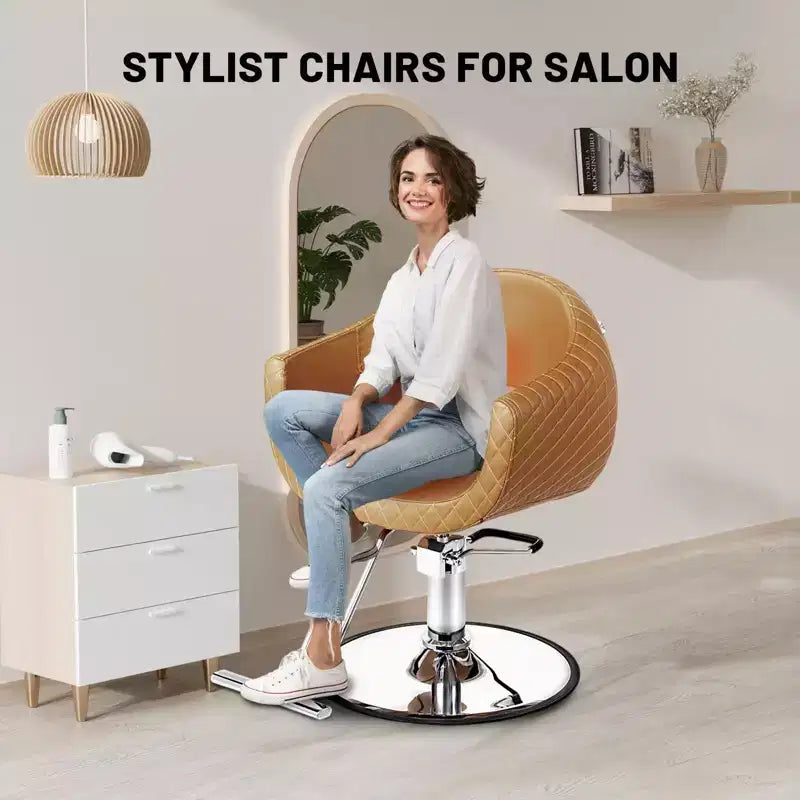 Fauteuil de salon de coiffure Karl Home avec motif de losanges saisissant et assise extra large