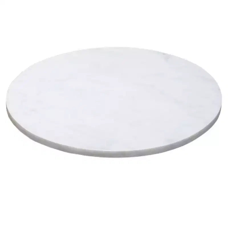 Royal Hampton 20.5 Inch Accent Side Table Round White Marble Top | Hammered Pedestal Base