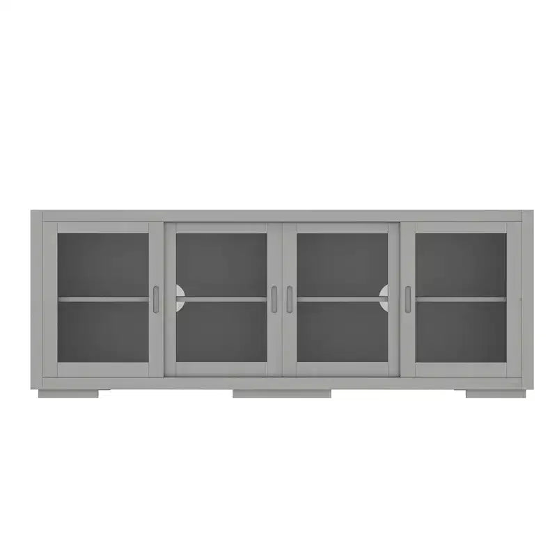 Famapy Industrial TV Stand for living Room: Sliding Glass Doors, Adjustable Shelves, Space - Smart Design Media Console