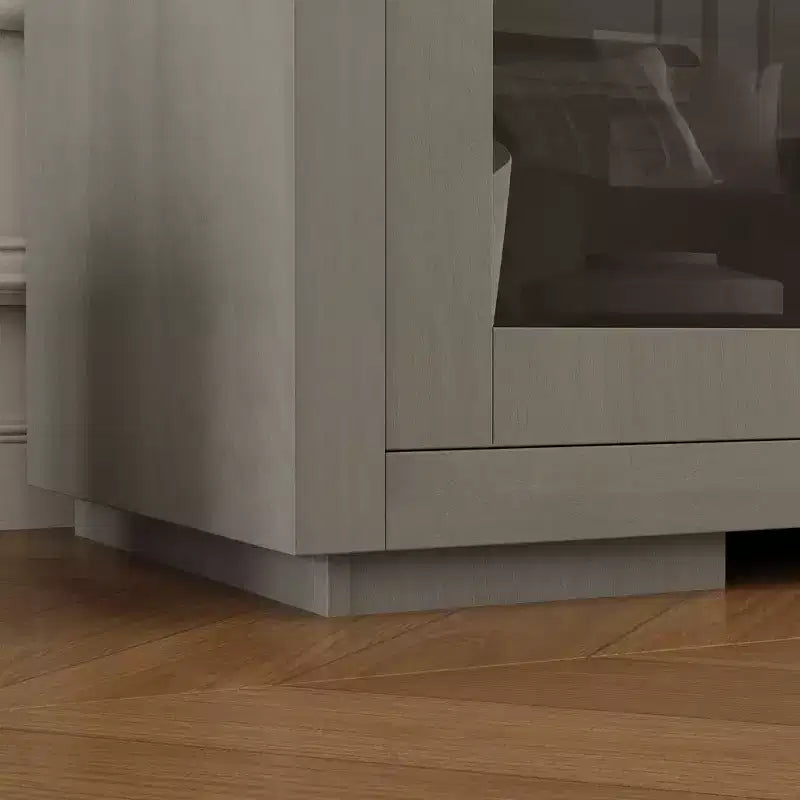 Famapy Industrial TV Stand for living Room: Sliding Glass Doors, Adjustable Shelves, Space - Smart Design Media Console