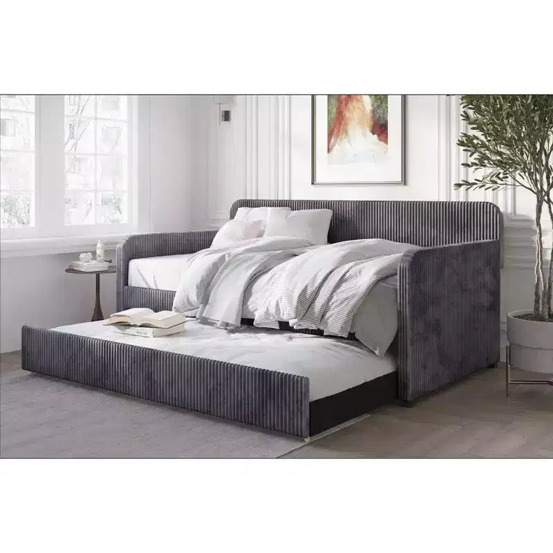 Home Design Melissa Twin Upholstered Daybed with Trundle