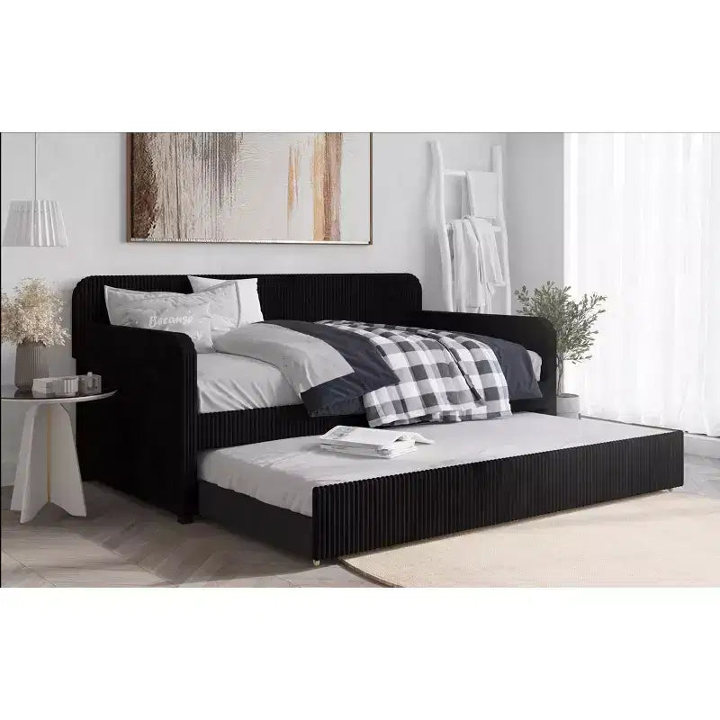 Home Design Melissa Twin Upholstered Daybed with Trundle
