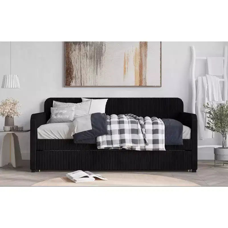Home Design Melissa Twin Upholstered Daybed with Trundle