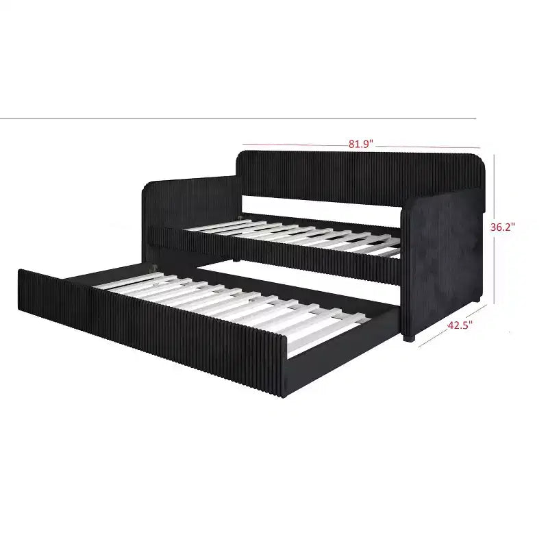Home Design Melissa Twin Upholstered Daybed with Trundle