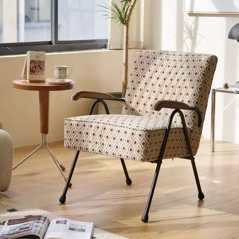 Okak Modern Fabric Accent Chair Living Room Chair with Soft Padded High Back Armchair with Metal Legs for Dining Bedroom Office