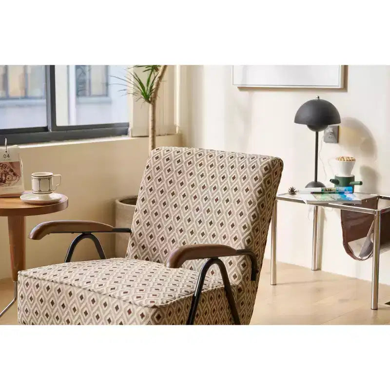 Okak Modern Fabric Accent Chair Living Room Chair with Soft Padded High Back Armchair with Metal Legs for Dining Bedroom Office