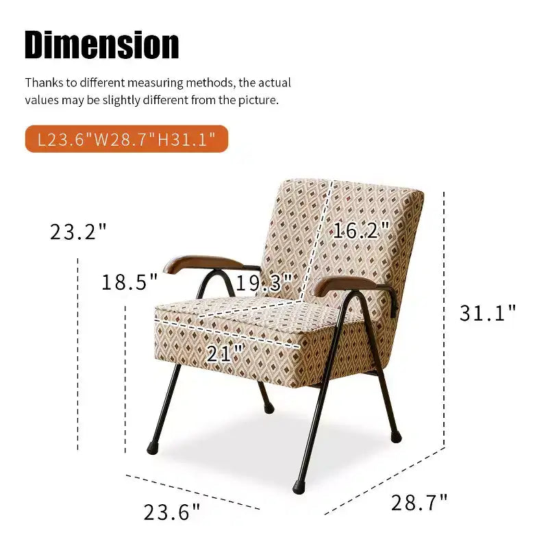 Okak Modern Fabric Accent Chair Living Room Chair with Soft Padded High Back Armchair with Metal Legs for Dining Bedroom Office
