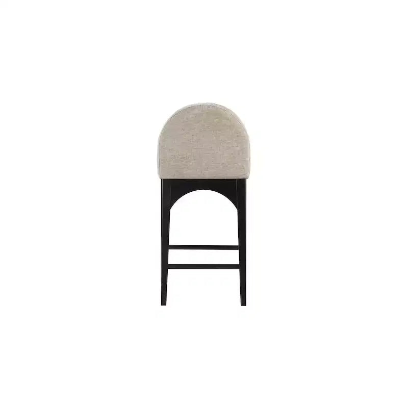 Meridian Furniture,Waldorf Beige Chenille Fabric Stool
