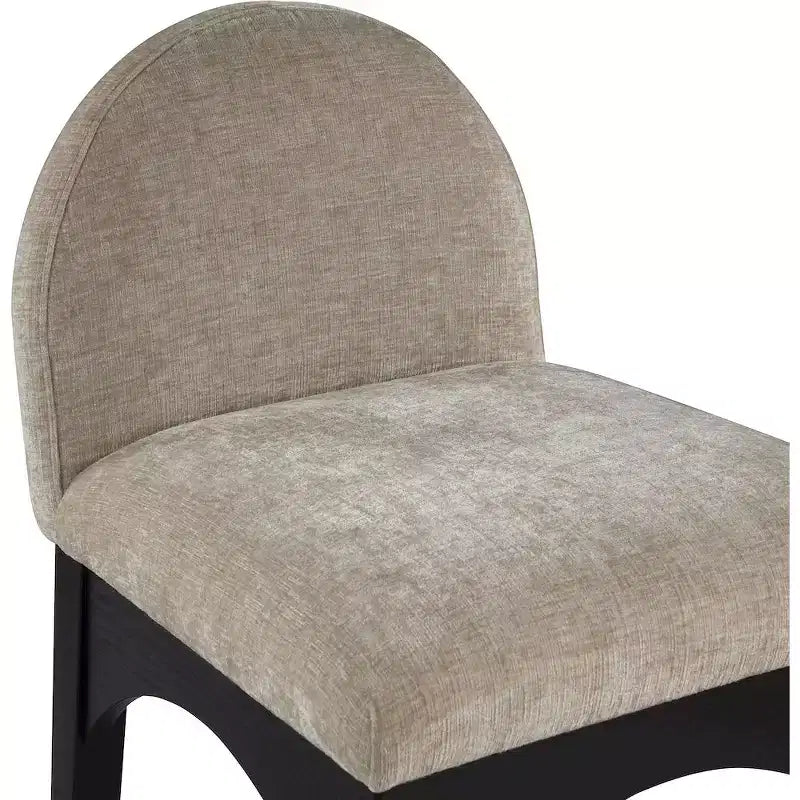 Meridian Furniture,Waldorf Beige Chenille Fabric Stool