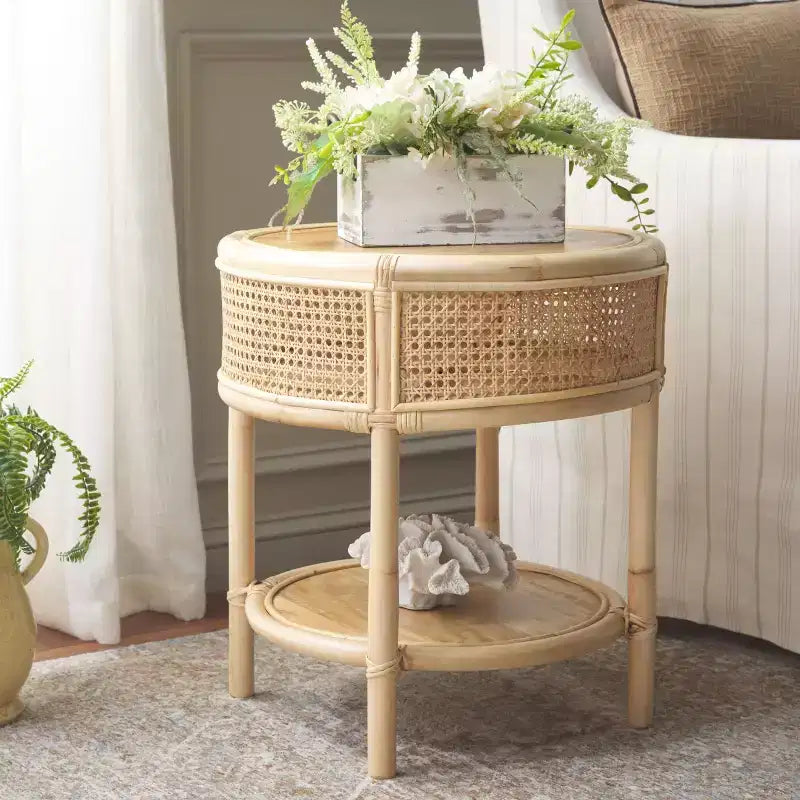 Arvid Round Accent Table - ACC6505A - Natural - Safavieh