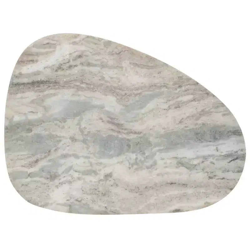 Mono Medium Marble Side Table - ACC2907A - Off White Marble/Walnut - Safavieh