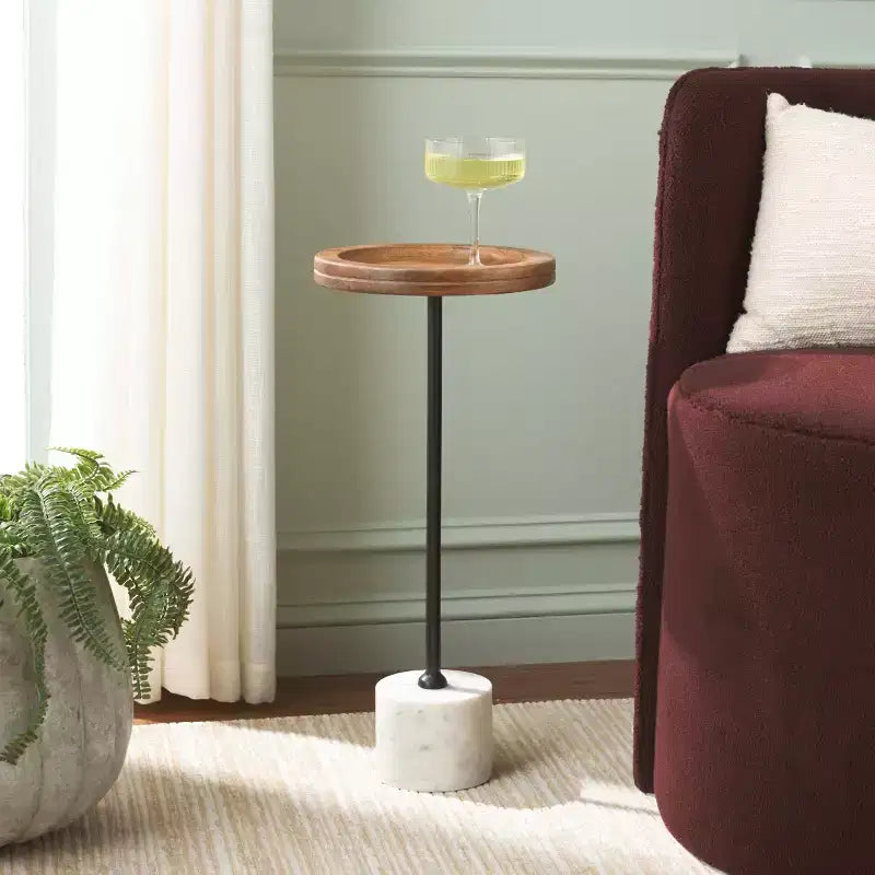 Elisabeth Round Side Table - ACC3736A - Brown/Black - Safavieh