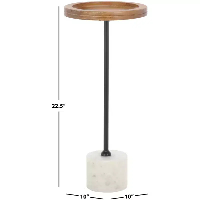 Elisabeth Round Side Table - ACC3736A - Brown/Black - Safavieh