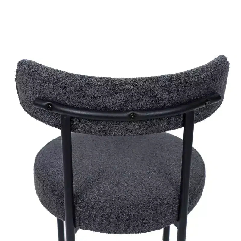 Lot de 2 chaises de salle à manger Okak Boucle, dossier incurvé de style Mid-Century et assise ronde rembourrée, chaises de cuisine confortables pour salon moderne et appartement