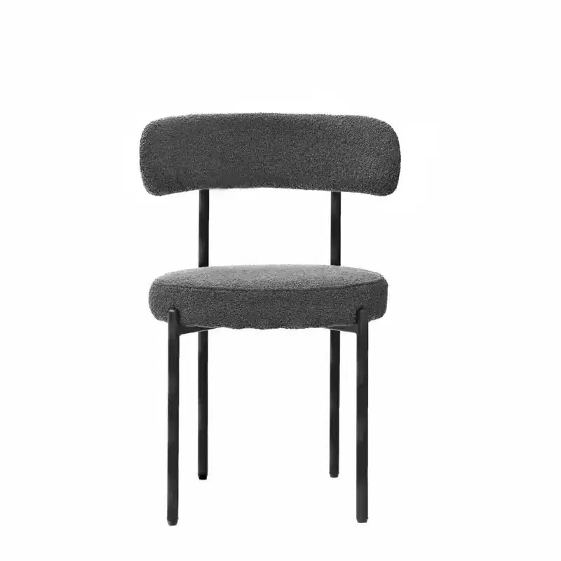Lot de 2 chaises de salle à manger Okak Boucle, dossier incurvé de style Mid-Century et assise ronde rembourrée, chaises de cuisine confortables pour salon moderne et appartement