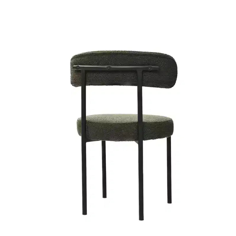 Lot de 2 chaises de salle à manger Okak Boucle, dossier incurvé de style Mid-Century et assise ronde rembourrée, chaises de cuisine confortables pour salon moderne et appartement