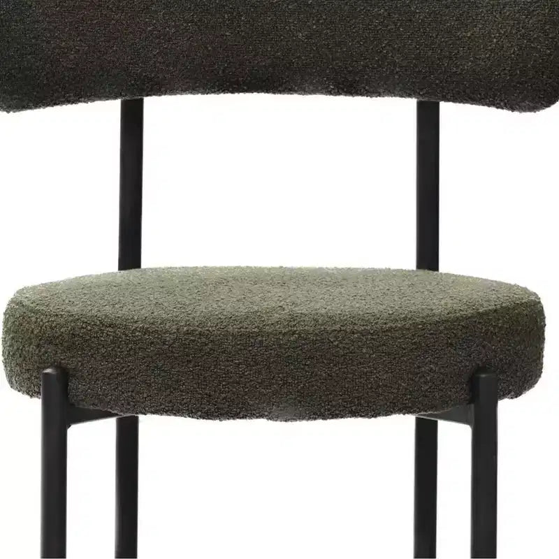 Lot de 2 chaises de salle à manger Okak Boucle, dossier incurvé de style Mid-Century et assise ronde rembourrée, chaises de cuisine confortables pour salon moderne et appartement