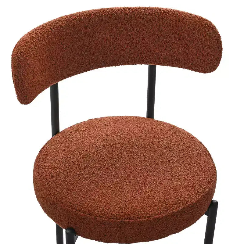 Lot de 2 chaises de salle à manger Okak Boucle, dossier incurvé de style Mid-Century et assise ronde rembourrée, chaises de cuisine confortables pour salon moderne et appartement
