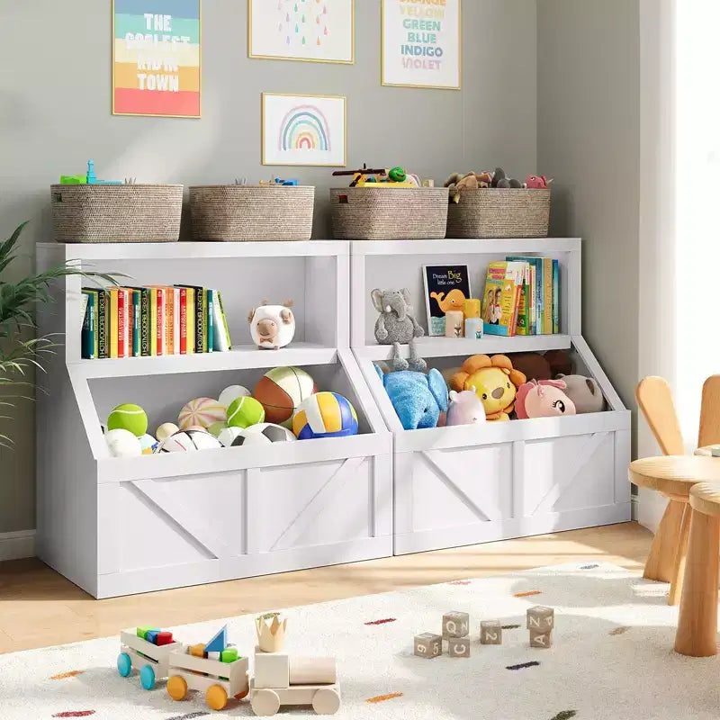 Étagère à livres pour enfants GustoWave, Organisateur de rangement de jouets en bois, Bibliothèques pour tout-petits adaptées à la salle de jeux, la chambre d'enfants, la chambre à coucher, l'école maternelle