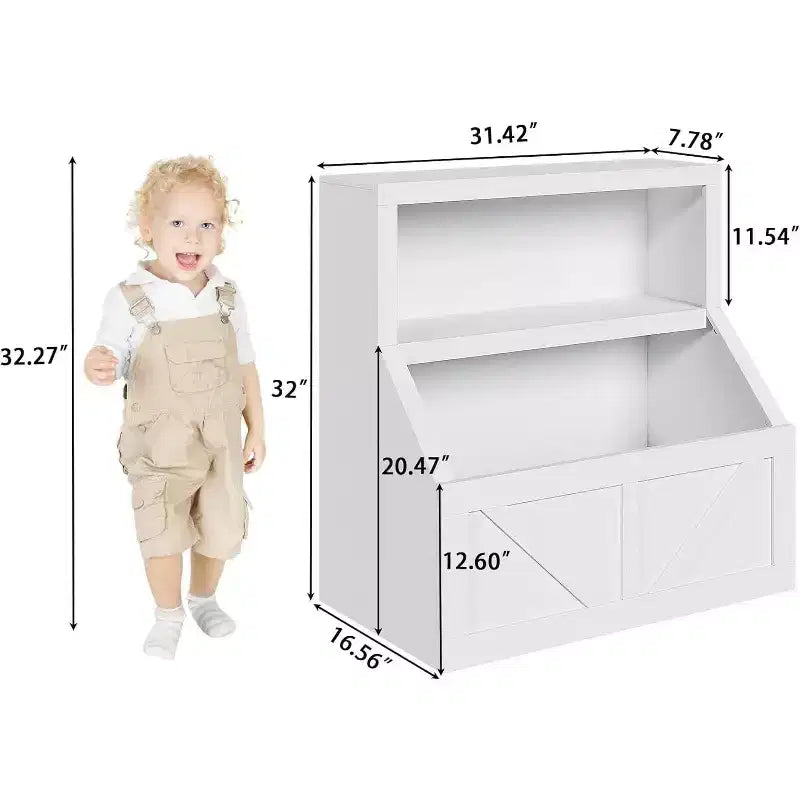 Étagère à livres pour enfants GustoWave, Organisateur de rangement de jouets en bois, Bibliothèques pour tout-petits adaptées à la salle de jeux, la chambre d'enfants, la chambre à coucher, l'école maternelle