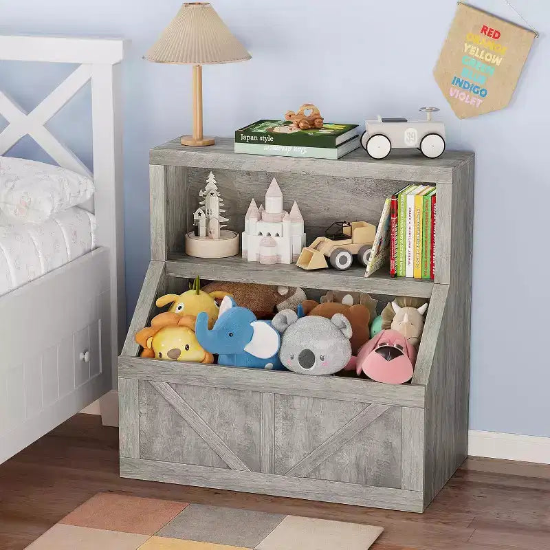 Étagère à livres pour enfants GustoWave, Organisateur de rangement de jouets en bois, Bibliothèques pour tout-petits adaptées à la salle de jeux, la chambre d'enfants, la chambre à coucher, l'école maternelle