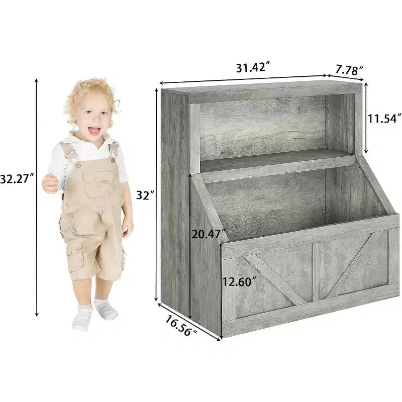 Étagère à livres pour enfants GustoWave, Organisateur de rangement de jouets en bois, Bibliothèques pour tout-petits adaptées à la salle de jeux, la chambre d'enfants, la chambre à coucher, l'école maternelle