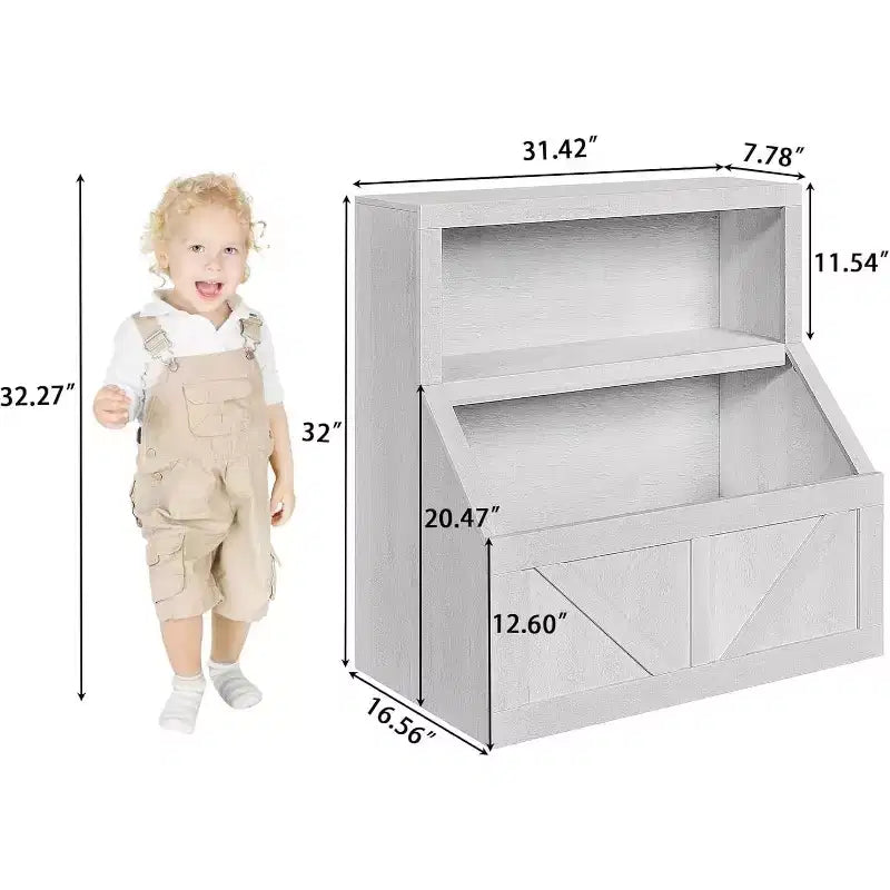 Étagère à livres pour enfants GustoWave, Organisateur de rangement de jouets en bois, Bibliothèques pour tout-petits adaptées à la salle de jeux, la chambre d'enfants, la chambre à coucher, l'école maternelle