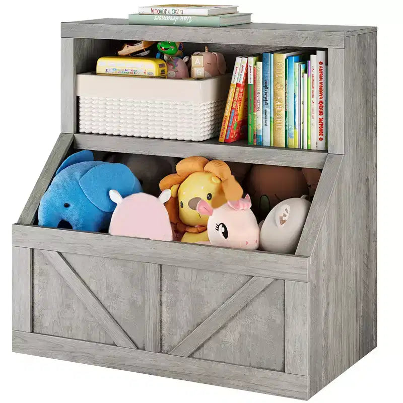 GustoWave Kids Bookshelf, Wooden Toy Storage Organizer, Toddler Bookcases Fit for Playroom, Children's Room, Bedroom, Nursery School