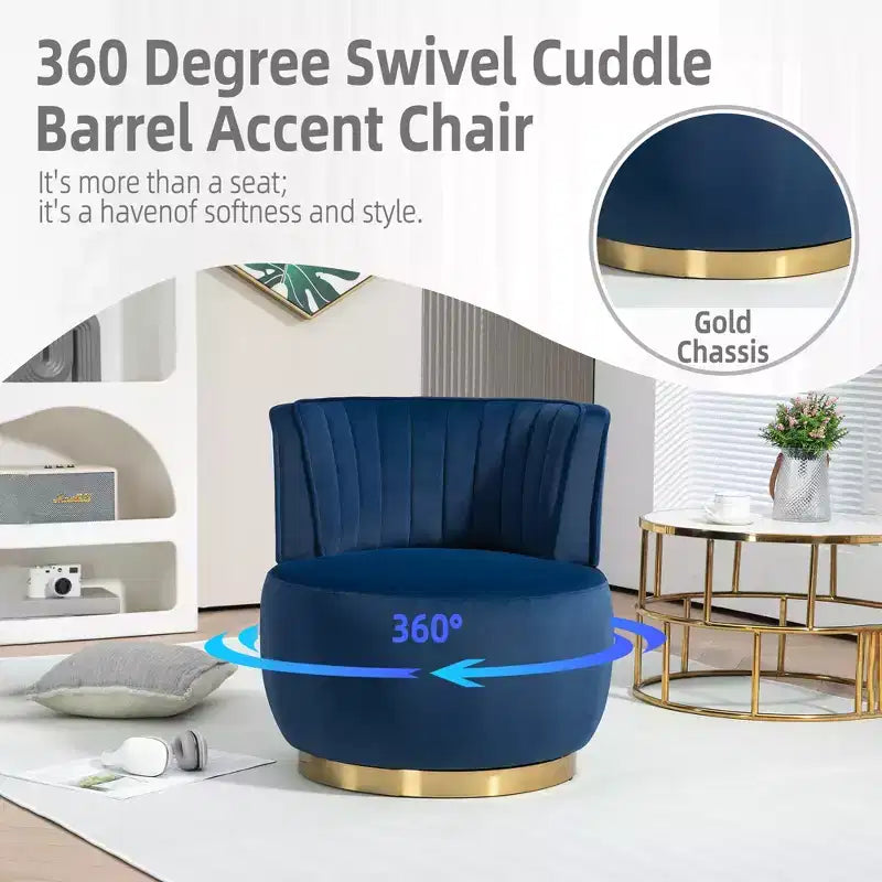 MAYEERTY Cuddle Chair Fluffy Velvet Swivel 360 for Bedroom Waiting Rooms