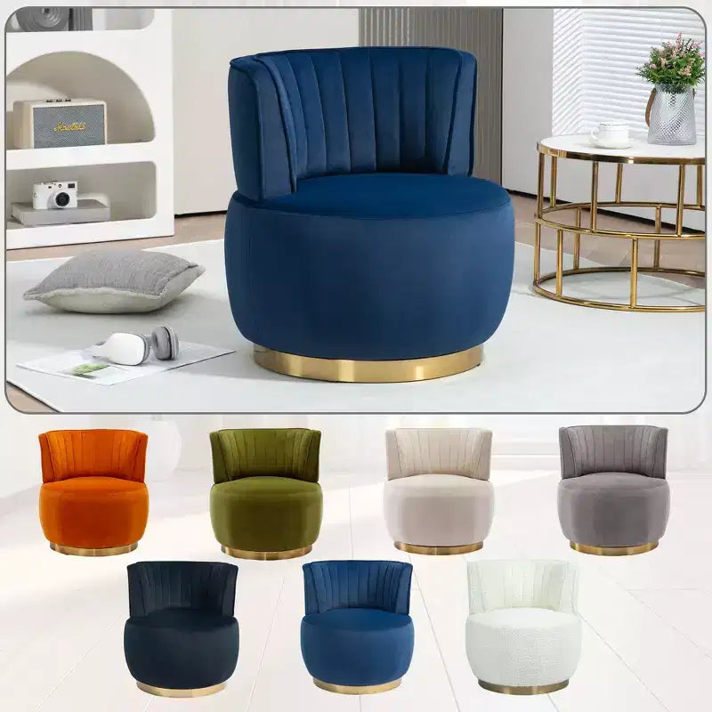 MAYEERTY Cuddle Chair Fluffy Velvet Swivel 360 for Bedroom Waiting Rooms