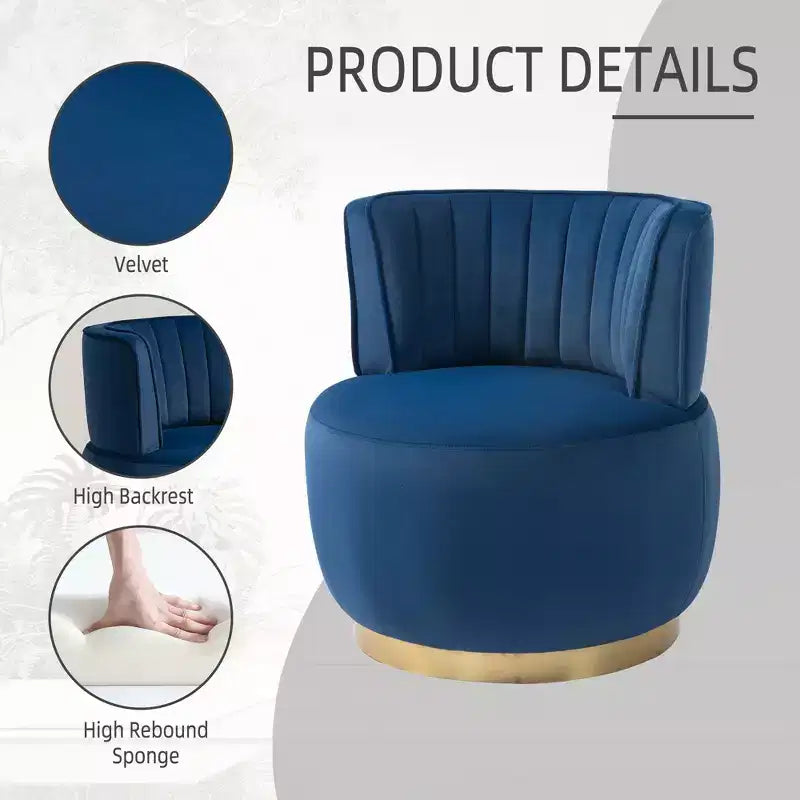 MAYEERTY Cuddle Chair Fluffy Velvet Swivel 360 for Bedroom Waiting Rooms