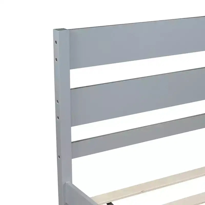 MATEERTY Twin Bed with Headboard Gray