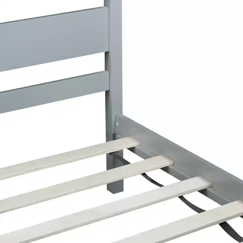 MATEERTY Twin Bed with Headboard Gray