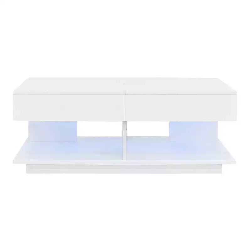 CLIHOME 41.3-76.7 Extendable Coffee Table, Multifunctional Adjustable Efficient Central Coffee Table with Multiple Storage Compartments