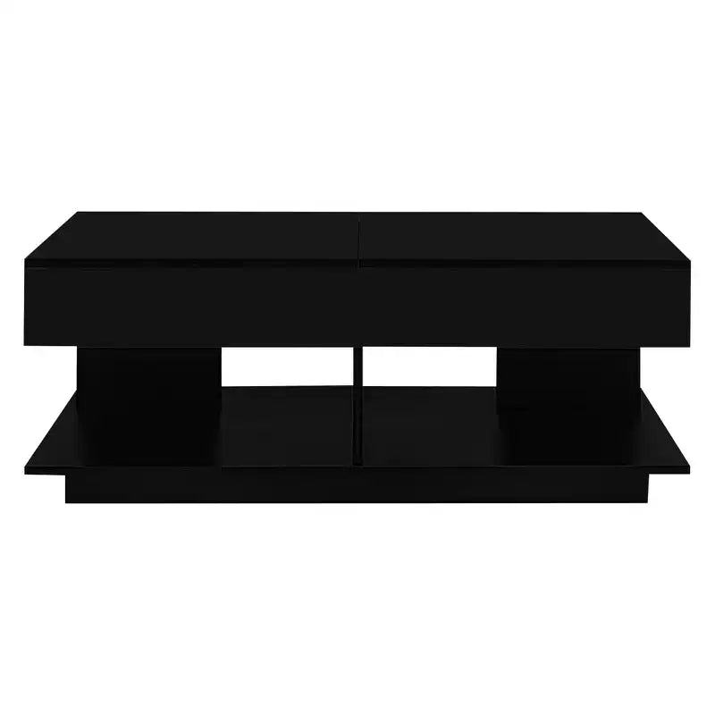 CLIHOME 41.3-76.7 Extendable Coffee Table, Multifunctional Adjustable Efficient Central Coffee Table with Multiple Storage Compartments