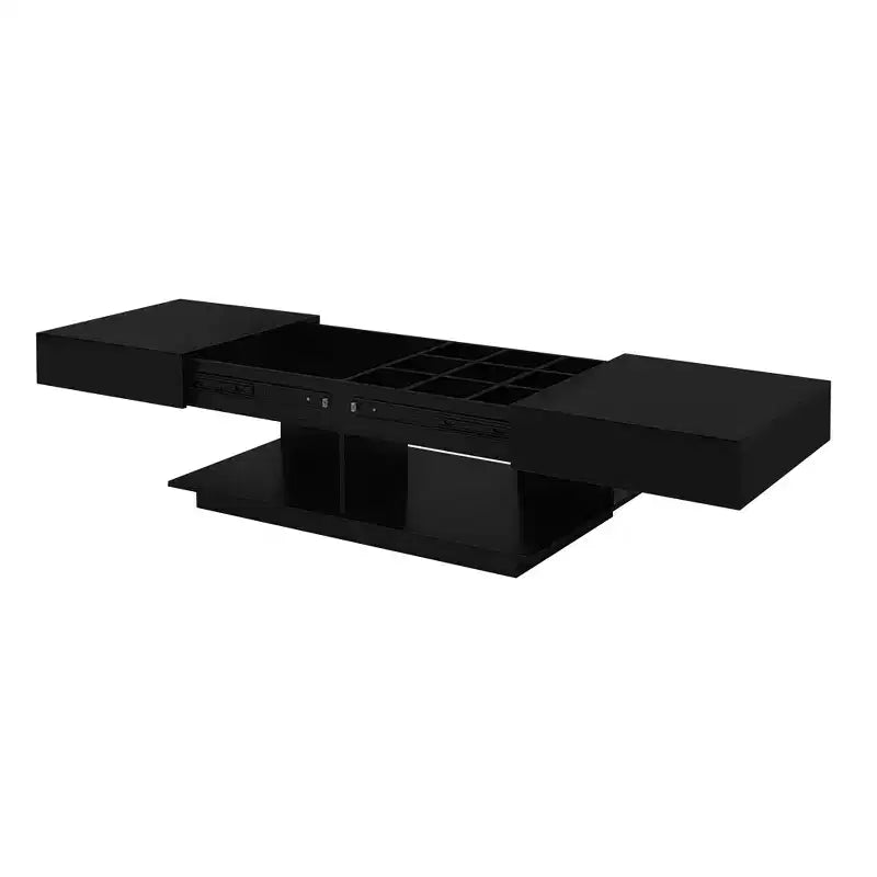 CLIHOME 41.3-76.7 Extendable Coffee Table, Multifunctional Adjustable Efficient Central Coffee Table with Multiple Storage Compartments