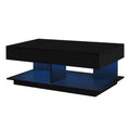 CLIHOME 41.3-76.7 Extendable Coffee Table, Multifunctional Adjustable Efficient Central Coffee Table with Multiple Storage Compartments