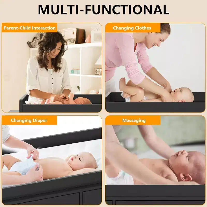 Acekool Nursery Dresser & Changing Table - Safe 6-Drawer Baby Storage